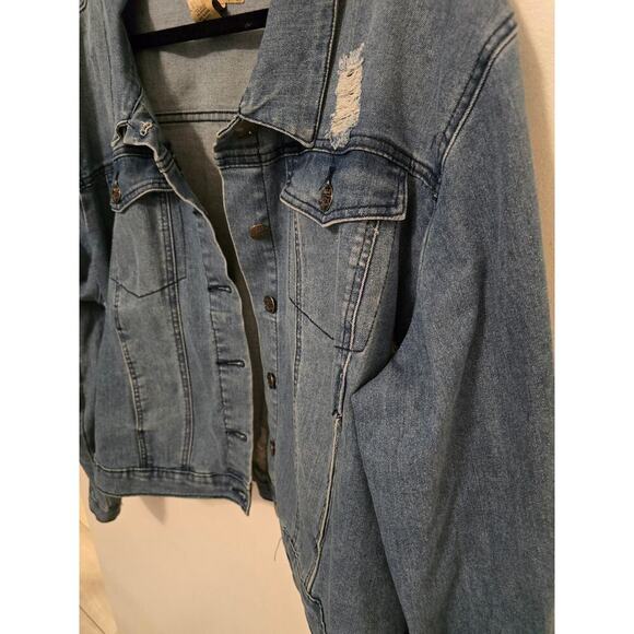 Hybrid & Company Women's Jean Jacket Distressed Size 2XL - Picture 5 of 7
